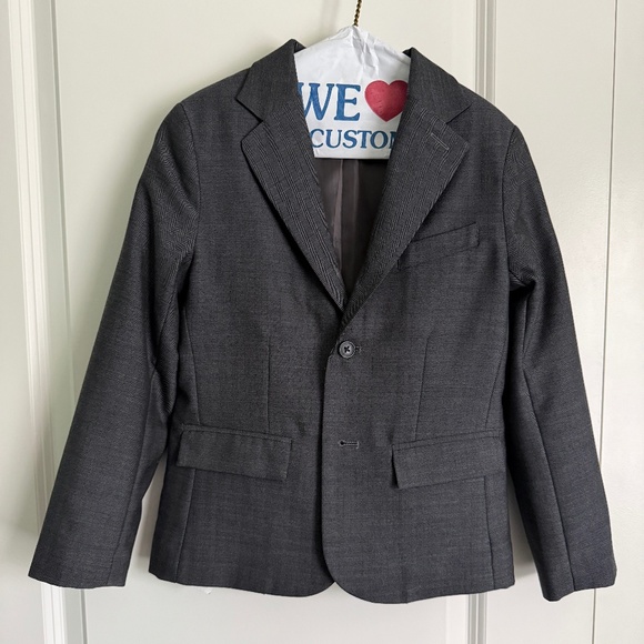 Janie and Jack Boys' 3-Piece Charcoal Gray Wool Suit Set - Size 8 - Picture 1 of 16